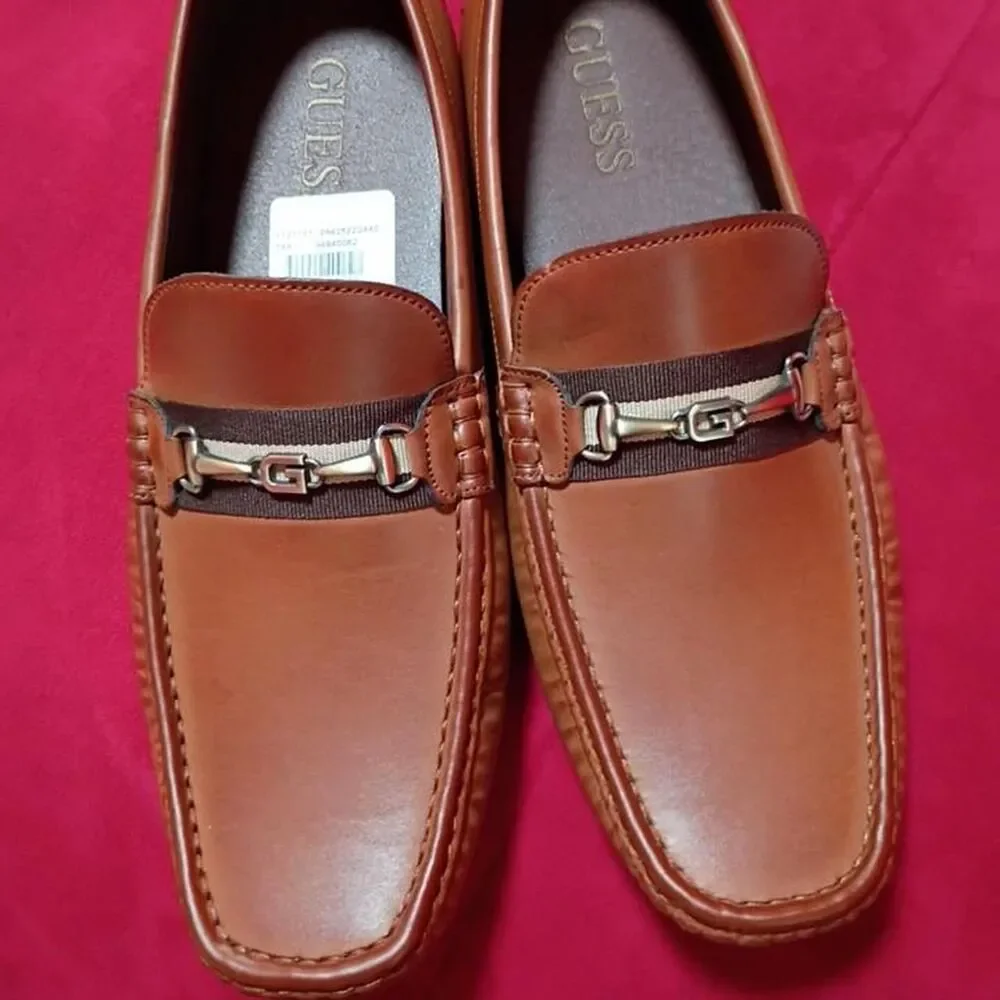 Guess Men's Brown and Tan Loafers